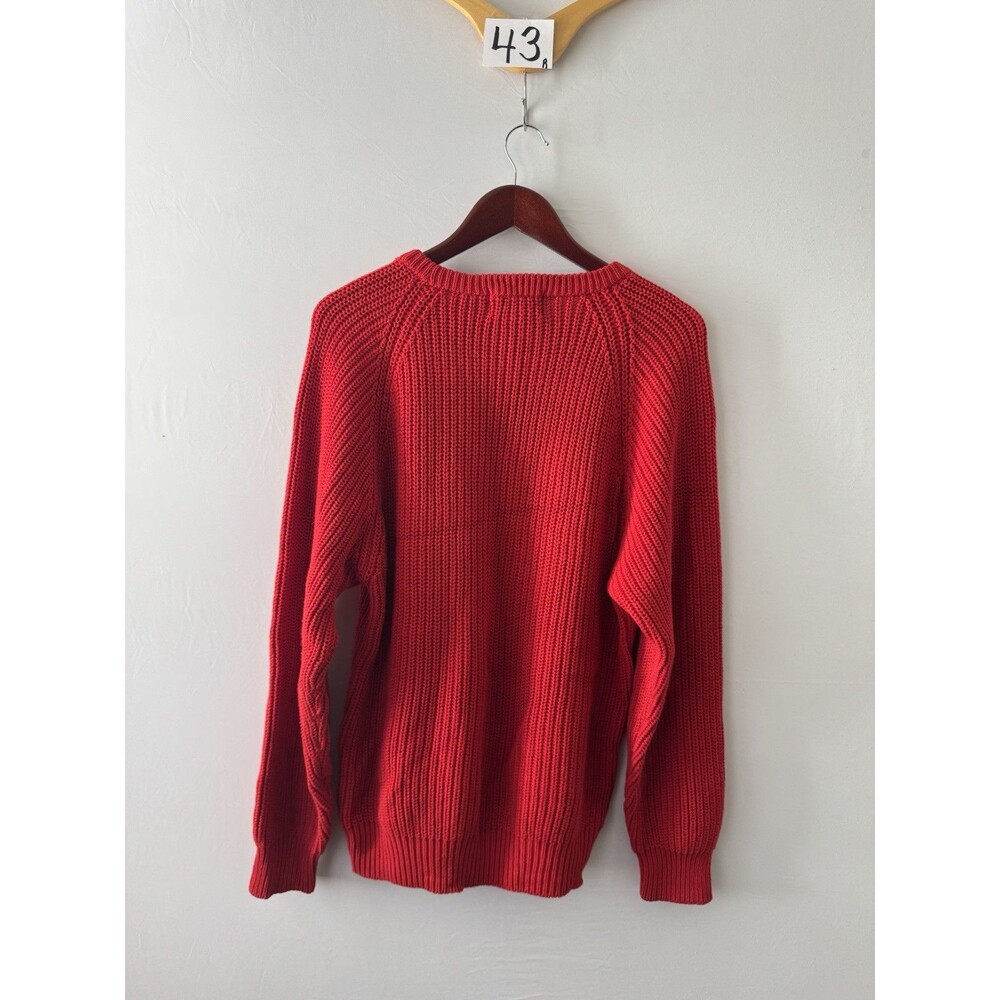 Eddie Bauer Rib Knit Crewneck Pullover Sweater Mens L Red Long Sleeve HPL 3847 - Picture 2 of 5